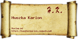 Huszka Karion névjegykártya